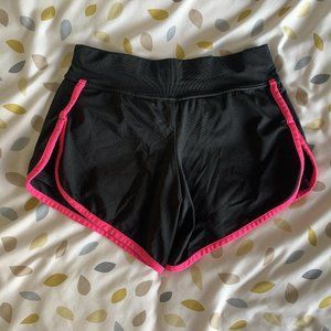 black athletic shorts with hot pink accent lining (size S)